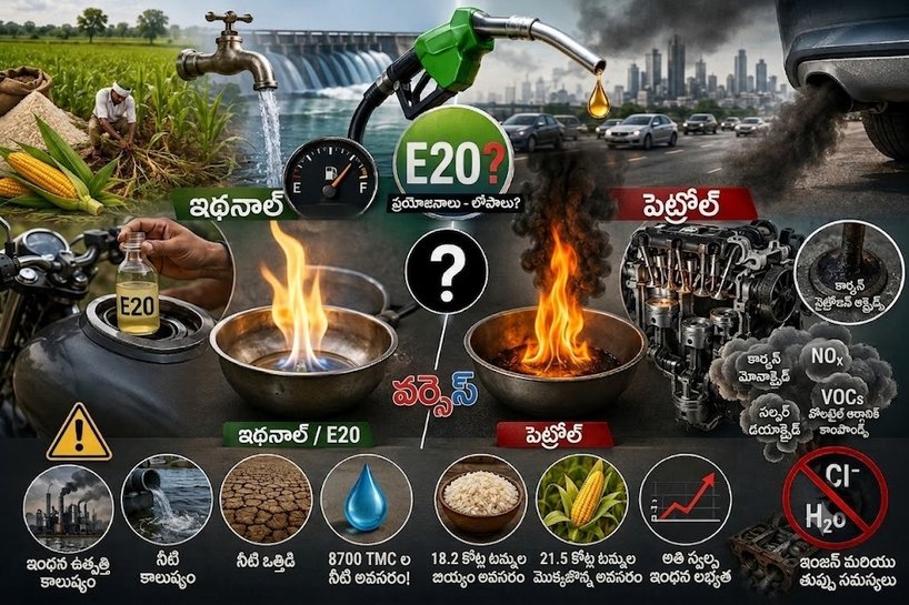 మోడీ ప్రభుత్వ E20 పెట్రోల్ మీ చెక్కర ను చేదెక్కిస్తోంది - Cover Image
